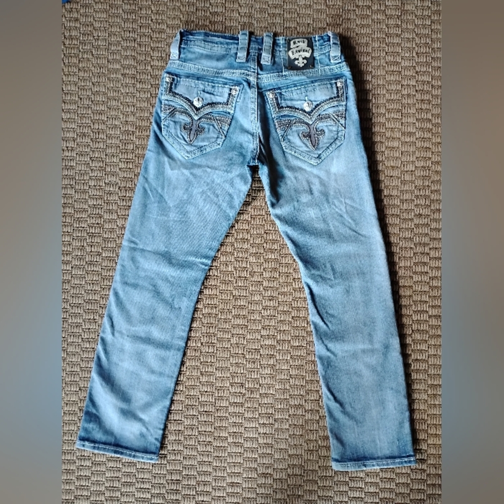 Men's Rock Revival Light Blue Harmon Straight Jeans SZ 29